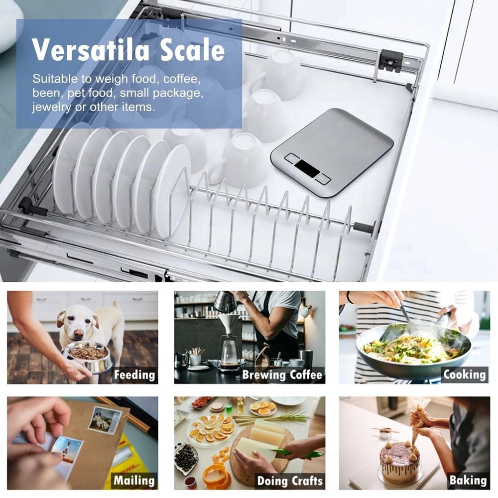 User-Friendly Digital Kitchen Scale – Backlit Display & 1g Accuracy for Cooking