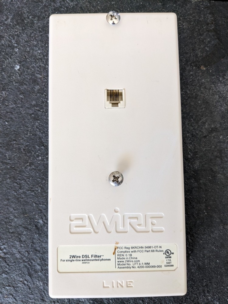 2WIRE DSL FILTER SINGLE-LINE WALL MOUNT