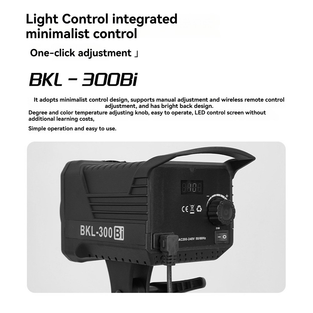 300W Bi LED Video Light, Continuous LED Lighting with 2.4G Remote for6232