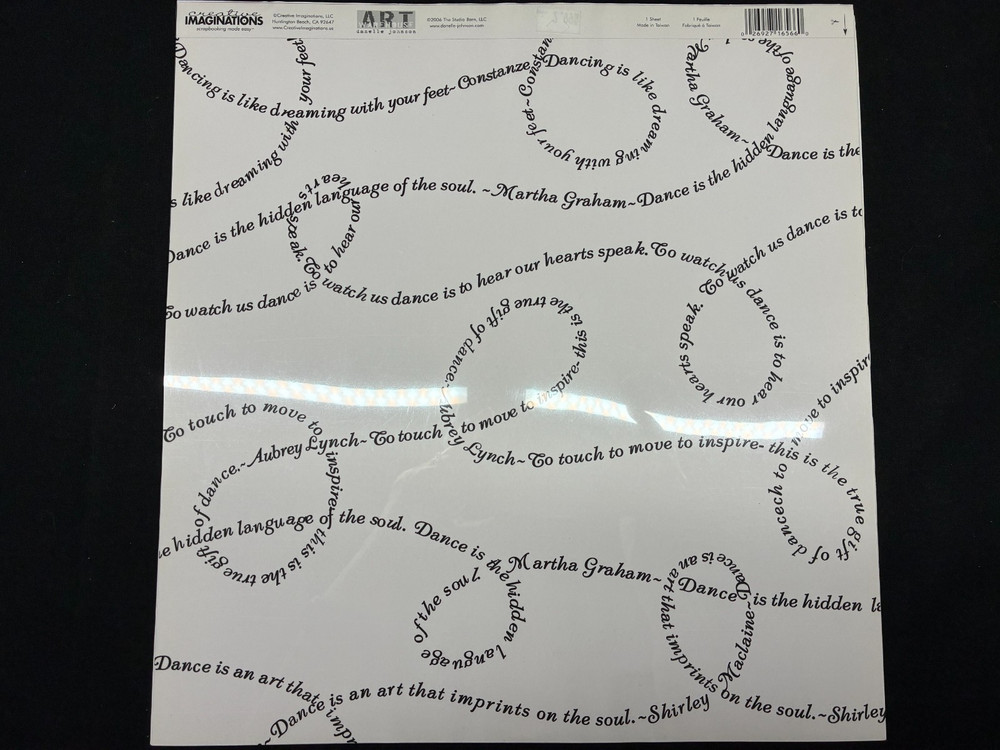 ASSORTED "DANCE" RUB-ONS AND TRANSPARENCY 12 X 12