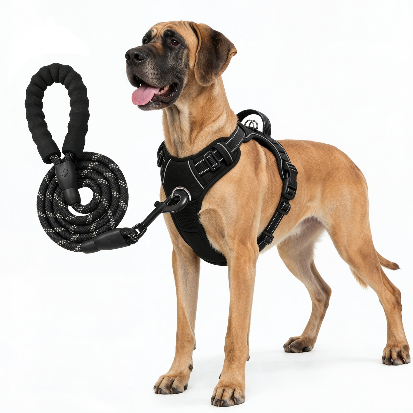 No Pull Dog Harness & Leash Set – Adjustable, Reflective, Soft Padded Comfort
