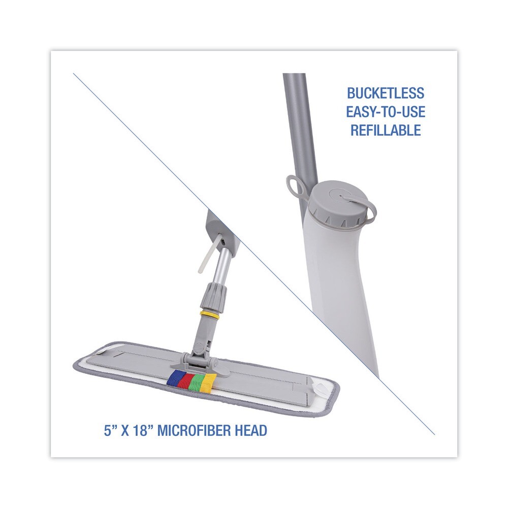 Boardwalk BWMS16MFM 59" Bucketless Microfiber Mop System - Gray New