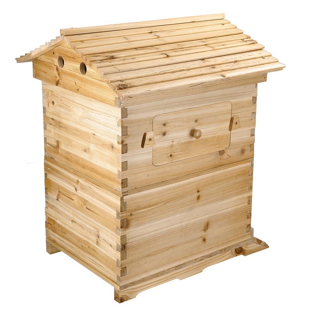 Auto Shed Bee Hive Boxes + 7x Bee Frames Honey Bee Hive House Beekeeping Frames