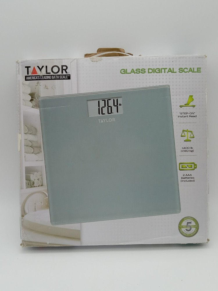 TAYLOR DIGITAL SCALE 400LB Capacity SILVER STRIATED FINISH