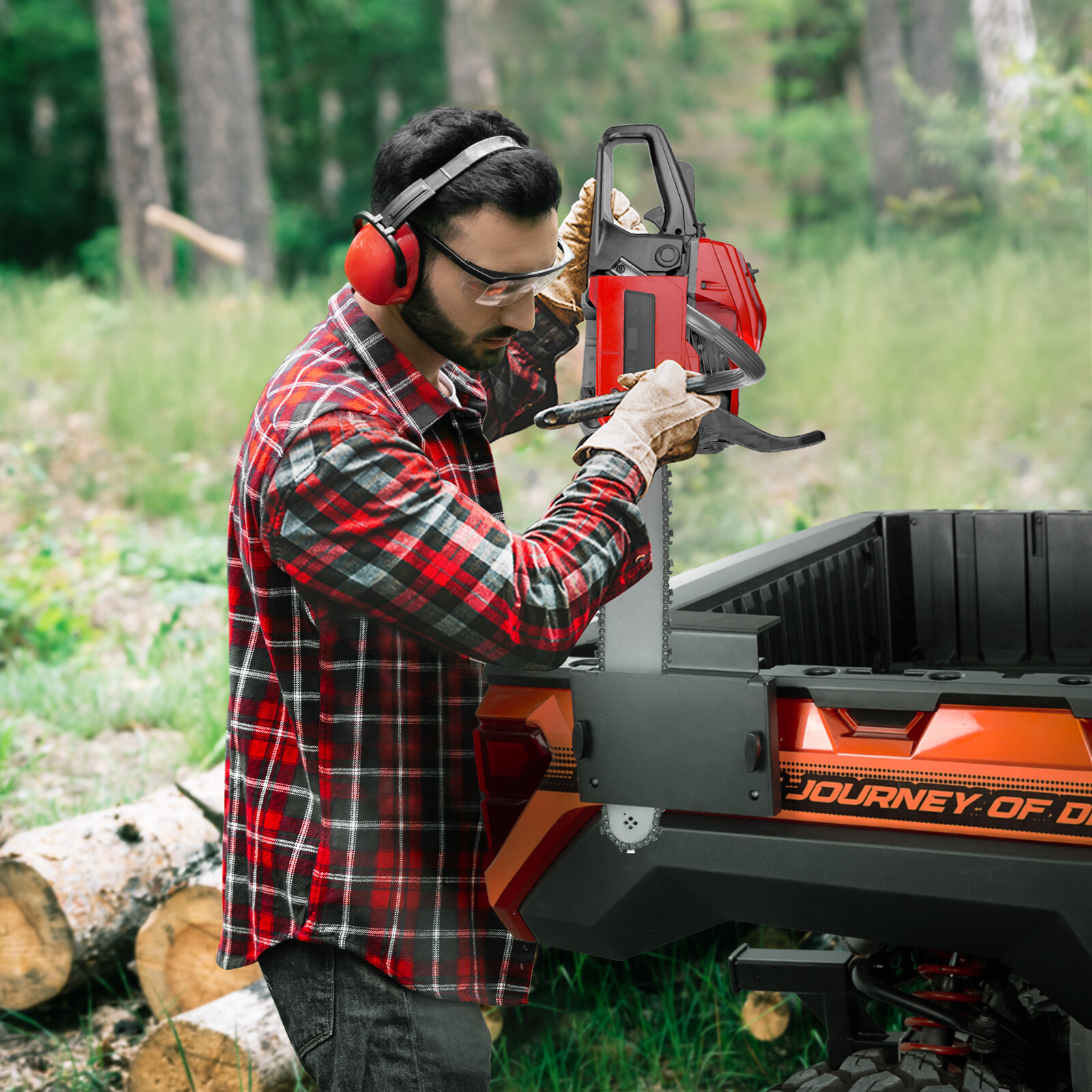 KEMIMOTO ATV UTV Chain Saw Mount Bracket Tool Rack For Polaris Ranger XP 1000