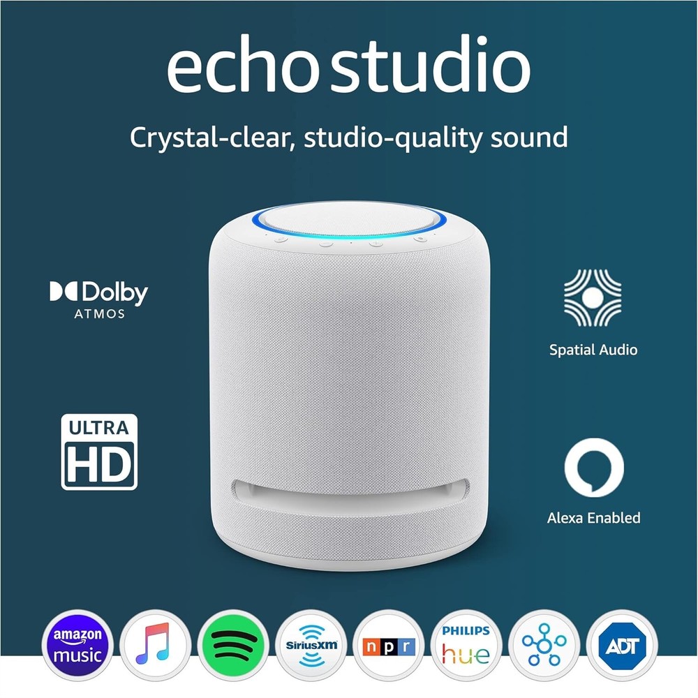 NEW Amazon Echo Studio (newest model) 3D Audio best-sounding Alexa speaker WHITE