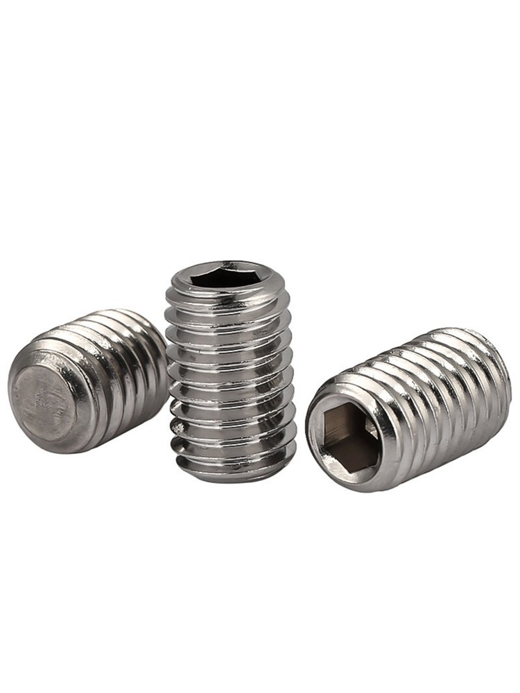 Fine Thread Grub Screws Flat Point Allen Socket Set Screws 304 Stainless M6~M16
