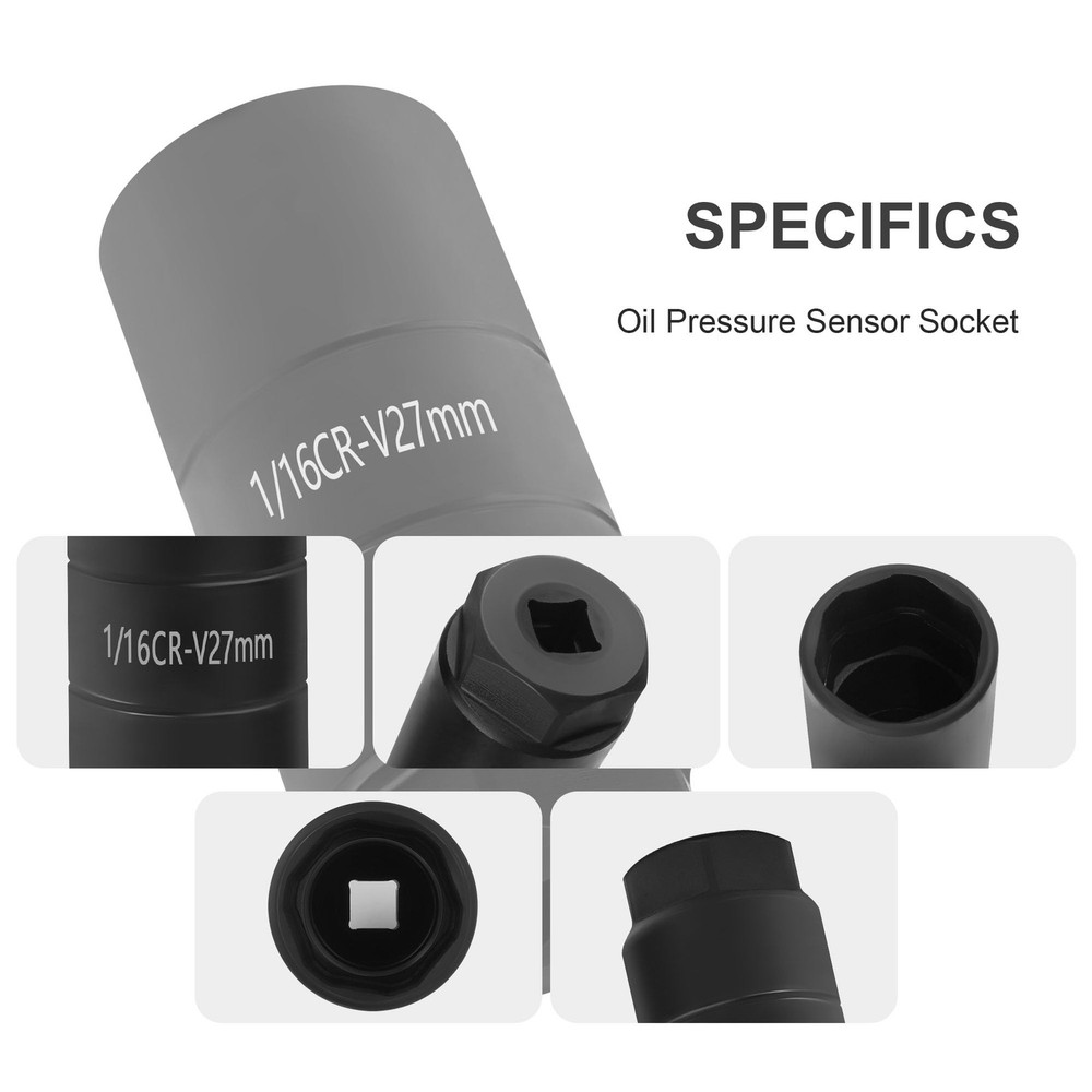 Oil Pressure Sensor Socket,1 1/16 Socket 2 5/8" Long Oil Pressure Switch Socket