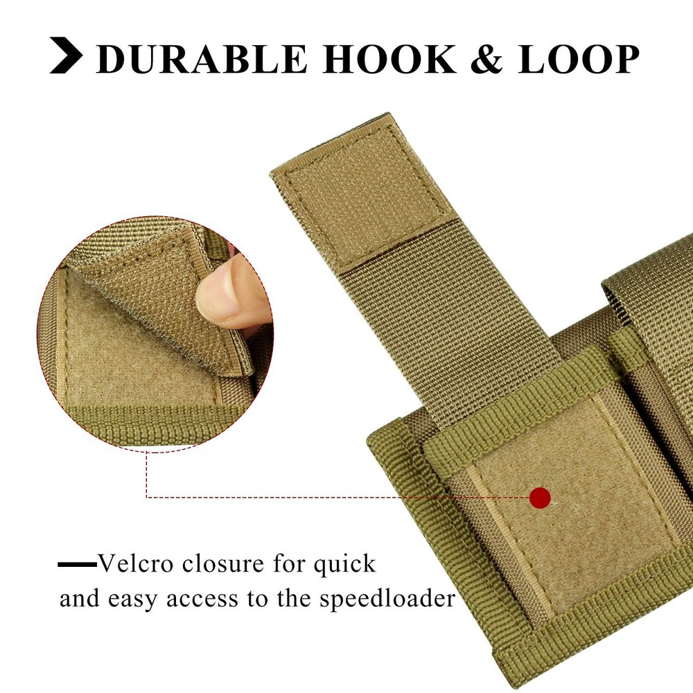 KOSIBATE Speedloader Pouch Case Holder Nylon Tactical Double Tan