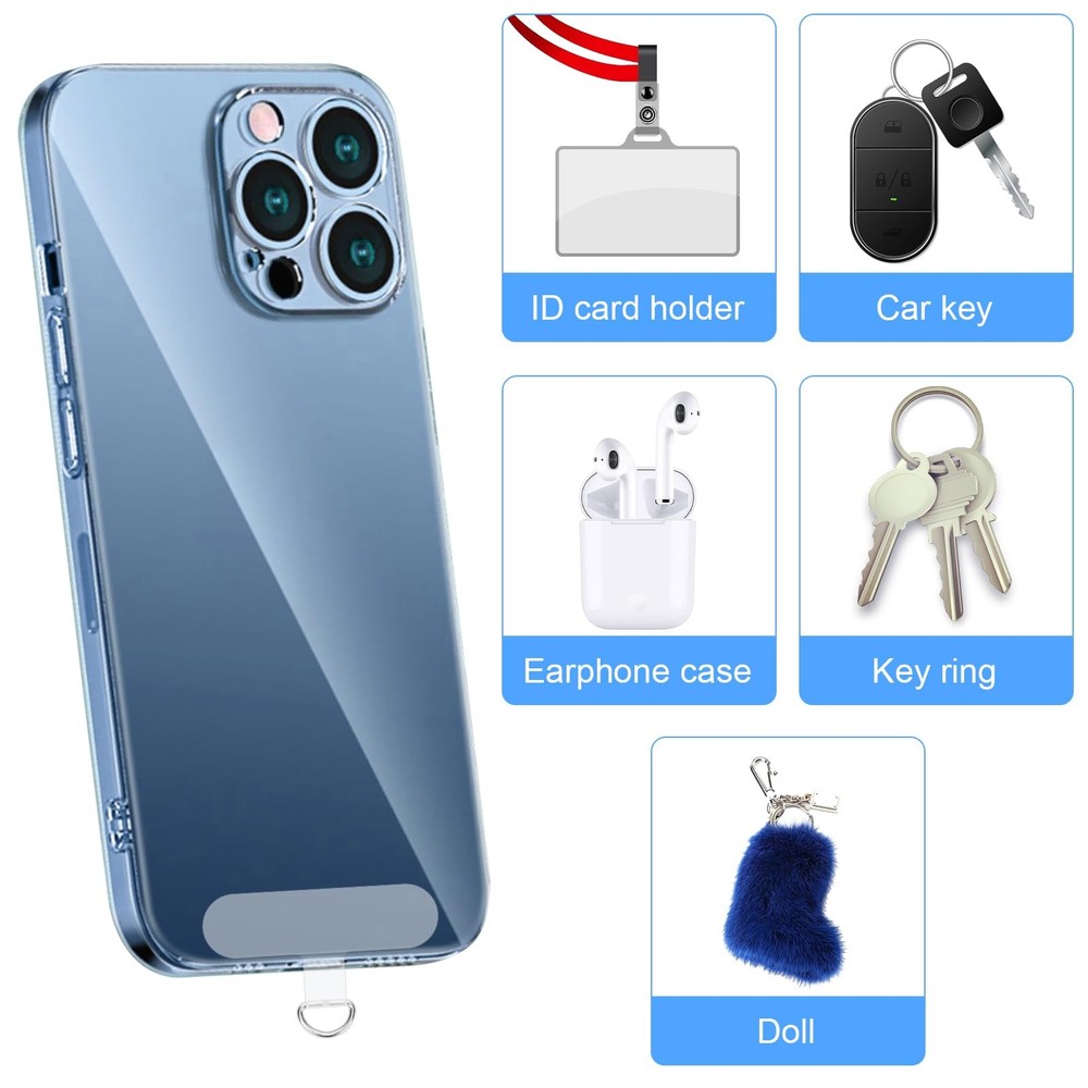 NQEUEPN 6pcs Phone Tether Tabs, Multifunctional Lanyard Medium, Transparent
