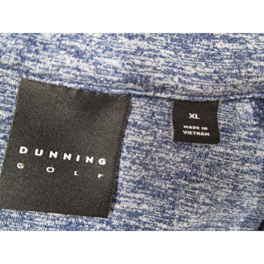 Dunning Golf Mens XL Blue Heathered Quarter Zip Pullover Performance DN800626