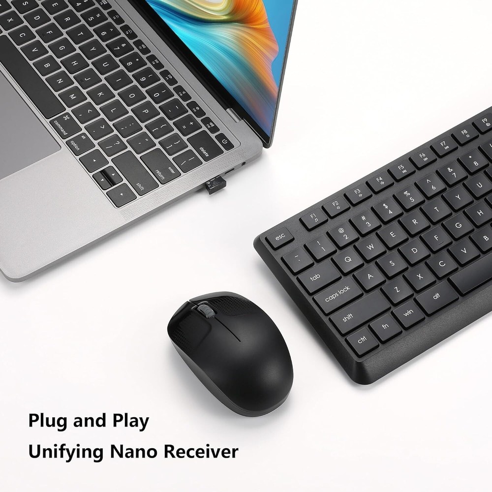 Combo Teclado y mouse Inalambricos para Windows, Android TV Box/Raspberry / PC