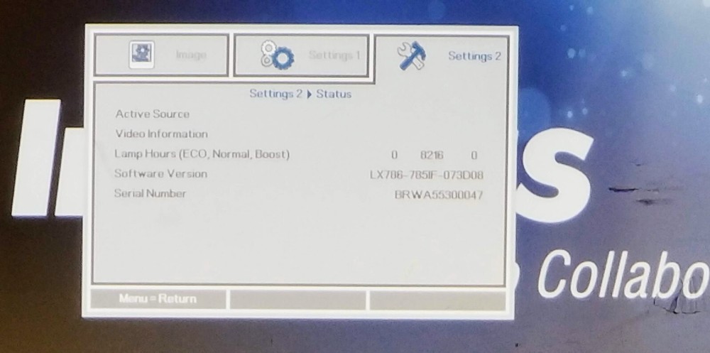 InFocus IN5316HDA DLP Projector *8216 LAMP HOURS*