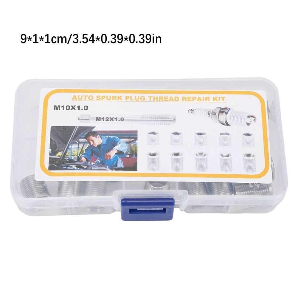 1Set Universal Spark Plug Thread Repair Kit Tool with M10x1.0 Thread Inserts