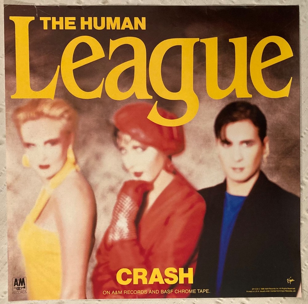 The Human League 1986 Promo Poster Crash A&M Records E