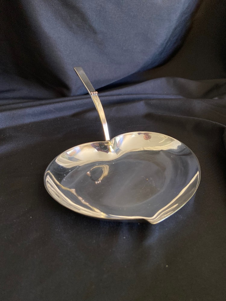 Three Crown Swedish Silver Plate Heart Shaped Candy/Nut/Olive Dish Royal Hickman
