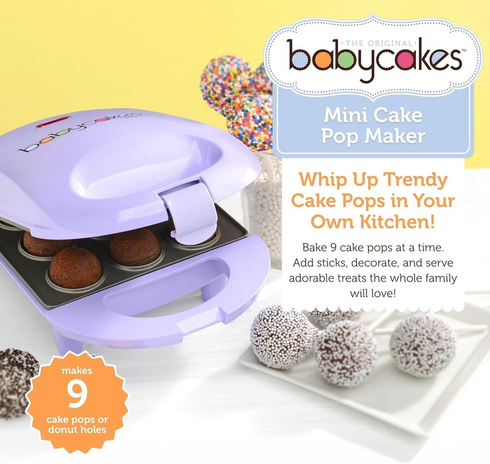 Mini Cake Pop Maker Non-Stick Makes 9 Recipes Included