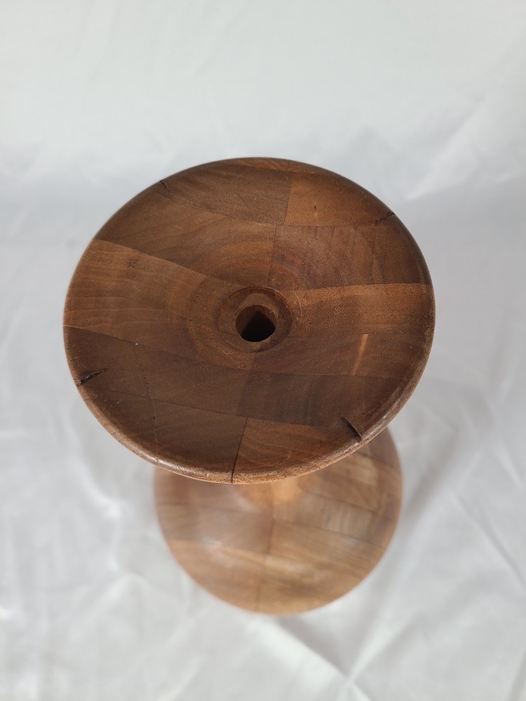 Unique 12 inch Solid Wood Vase with protective soft cloth bottom