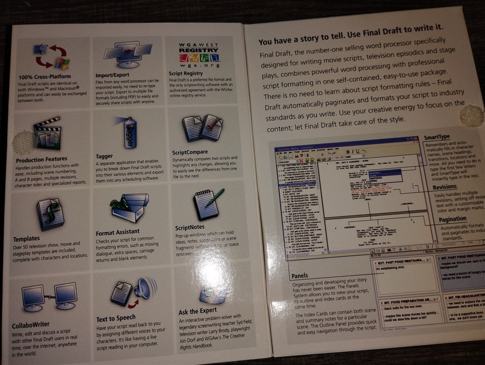 Final Draft Version 7 Scriptwriting Software PC/Mac CD-ROM 2004 C&M Windows 98XP