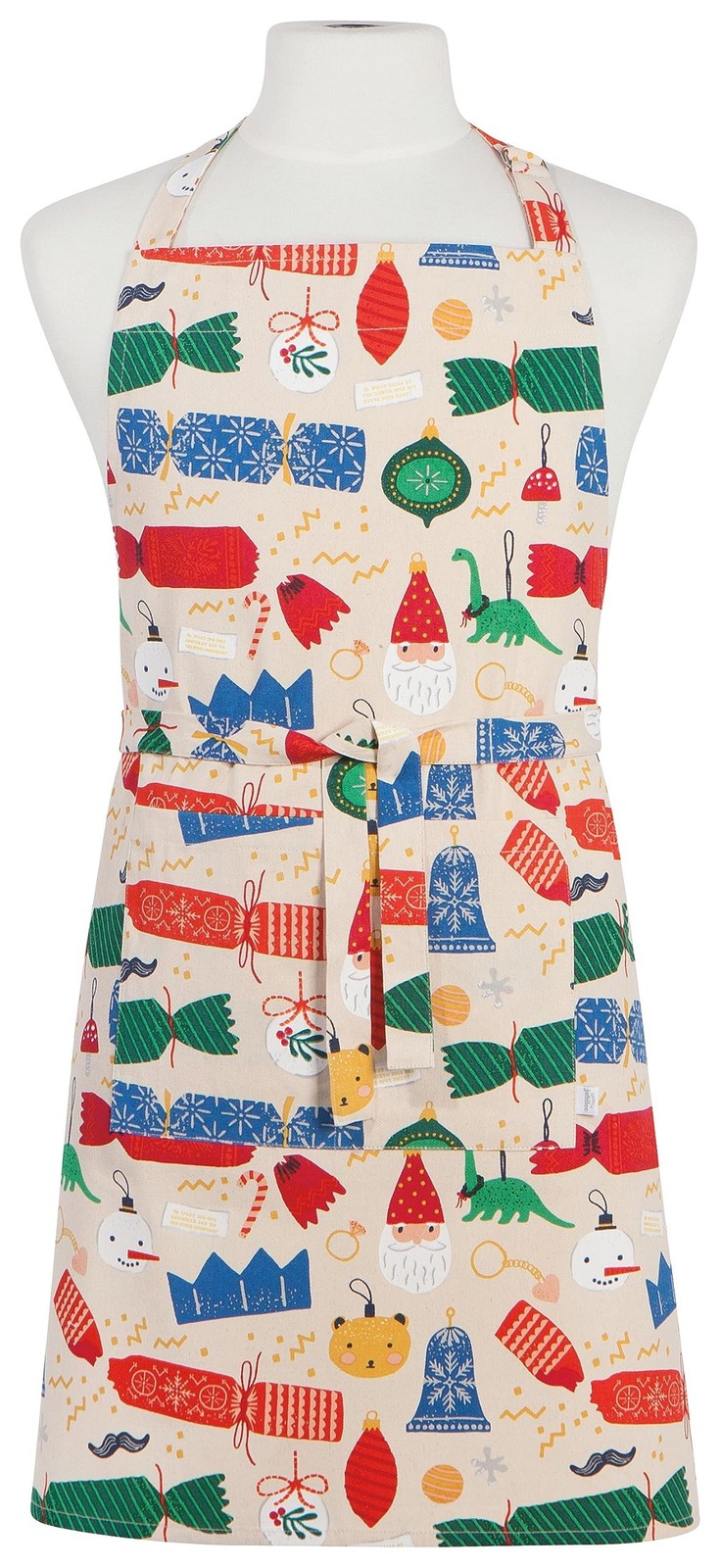 Jubilee 100% Cotton Adjustable Bib Apron with 2 Pockets, Christmas Holiday Ch...