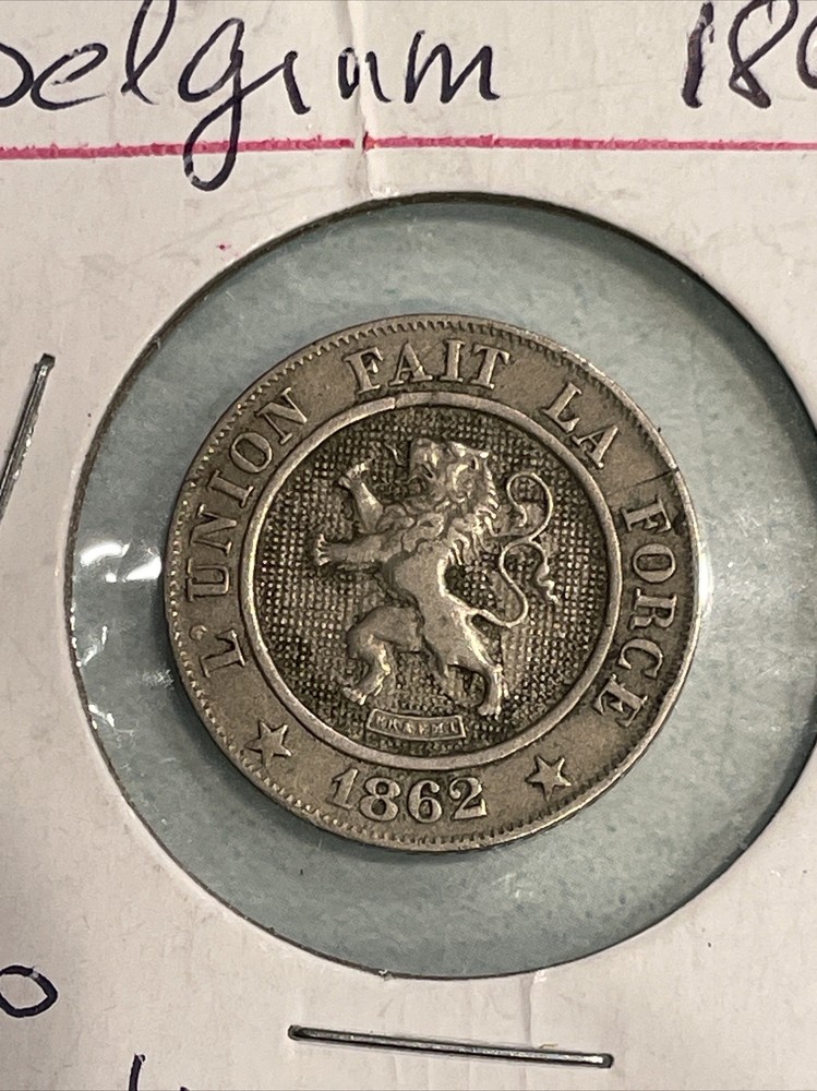 1862 Belgium 10 Centimes Foreign Coin