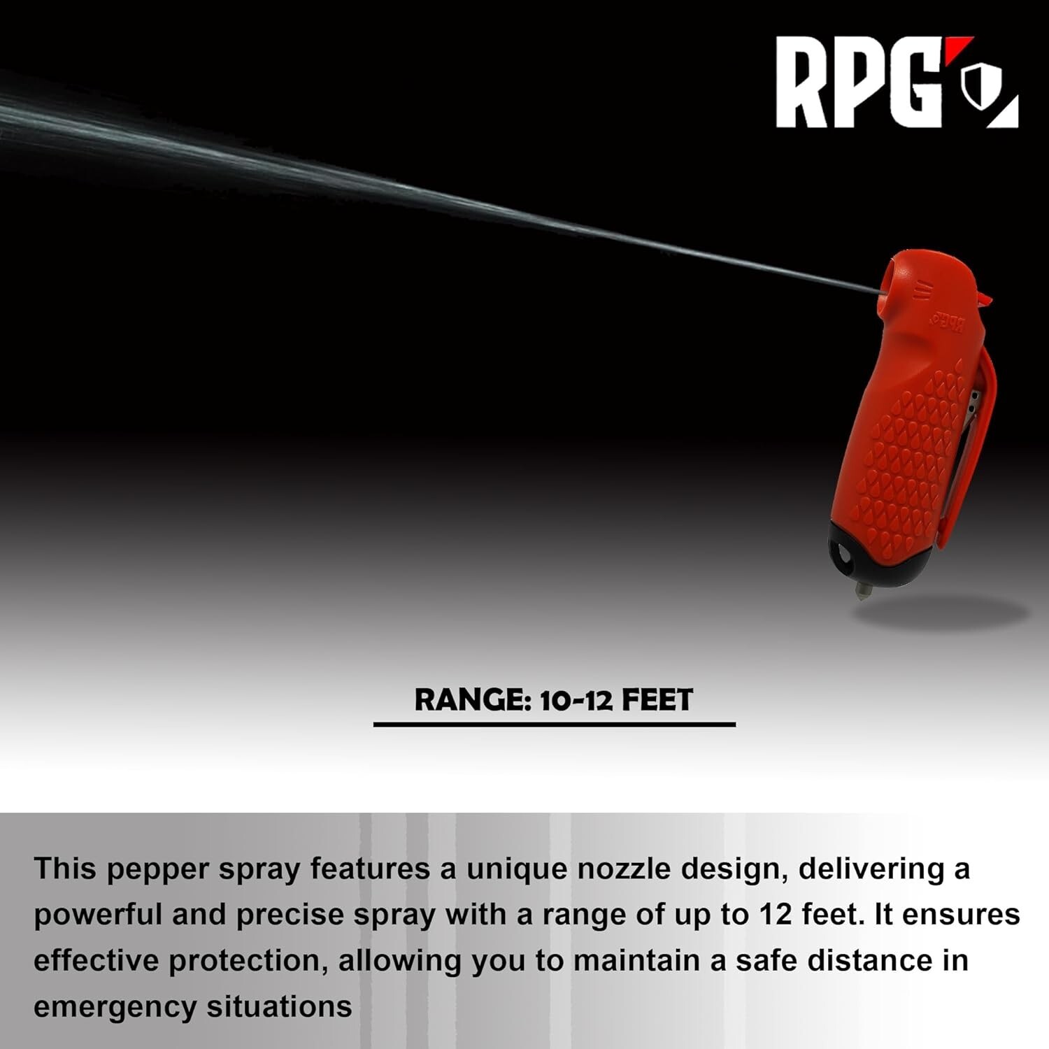 3-in-1 Pepper Spray Keychain – Window Breaker, Seatbelt Cutter, USA Made - Black