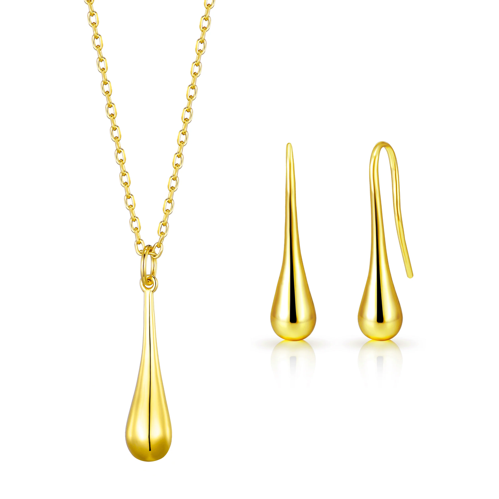 Gold Plated Teardrop Set