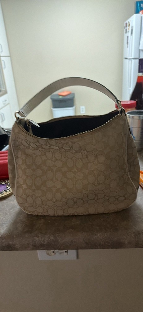 Coach Beige Logo Shoulder Bag .