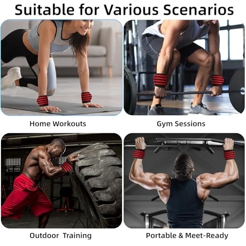 Wrist Support Straps & Lifting Straps, Ultra-Elastic Adjustable Design,