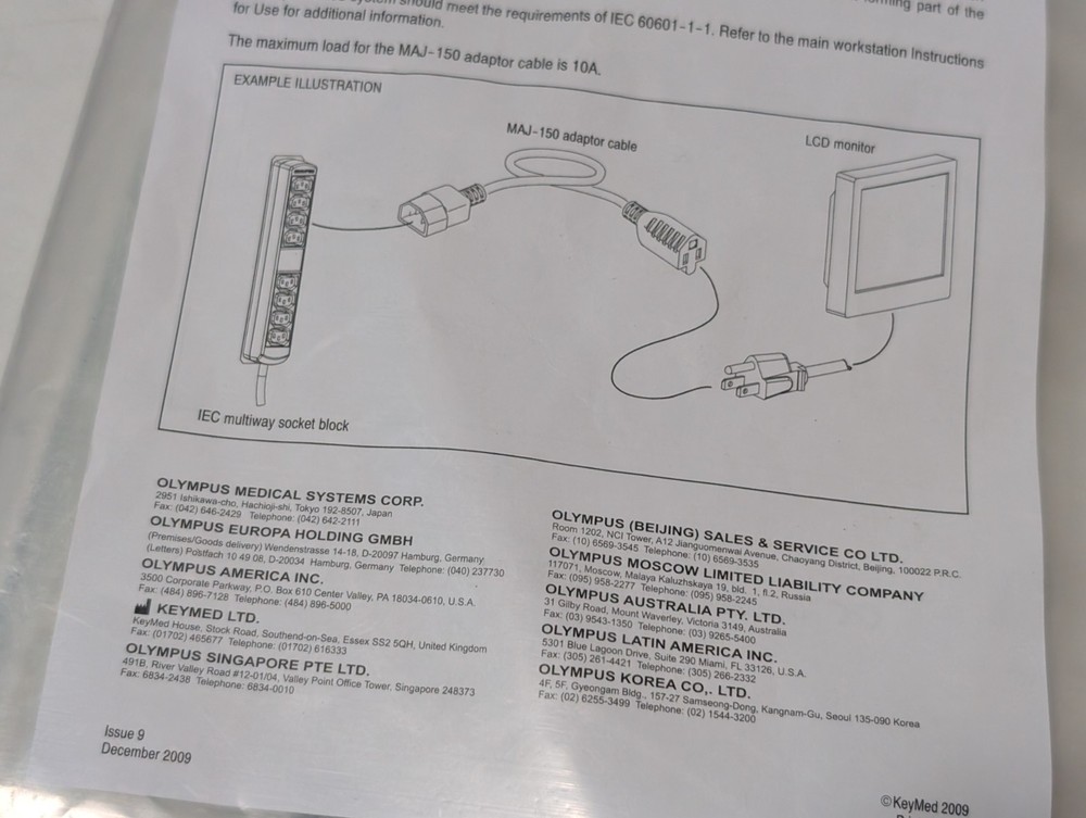 Olympus MAJ-150 Adaptor Cable Interface Connection for Endoscopy Workstation