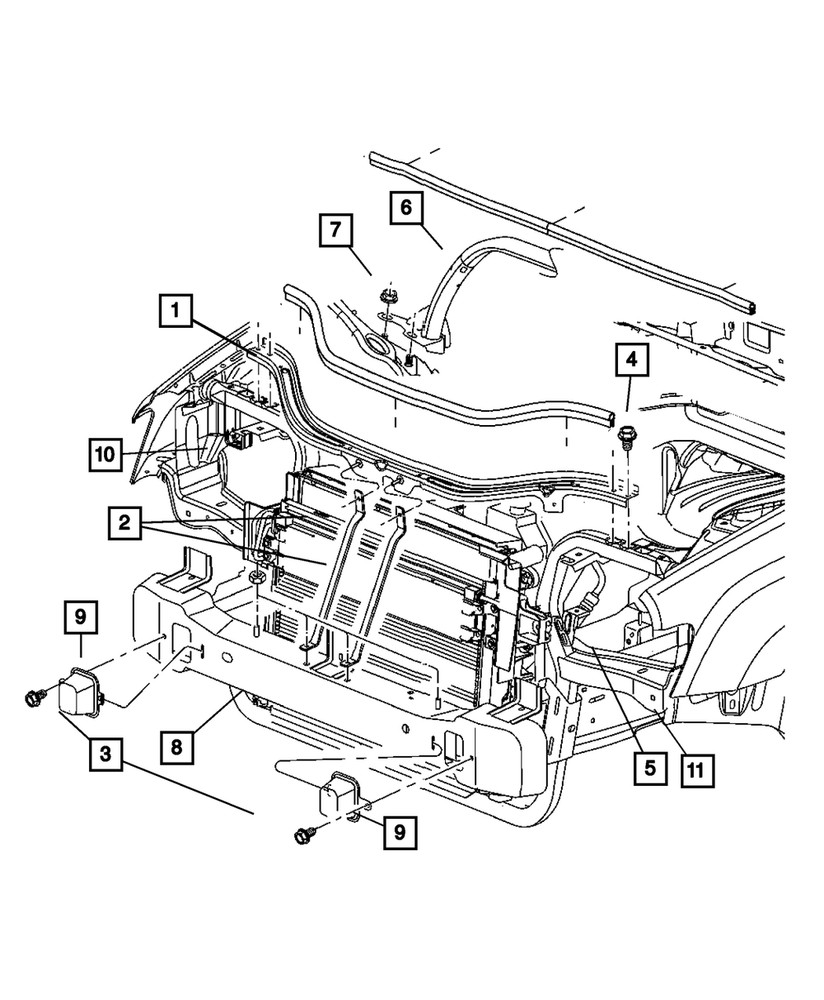 Genuine Mopar Headlamp Bracket Right 68019040AA