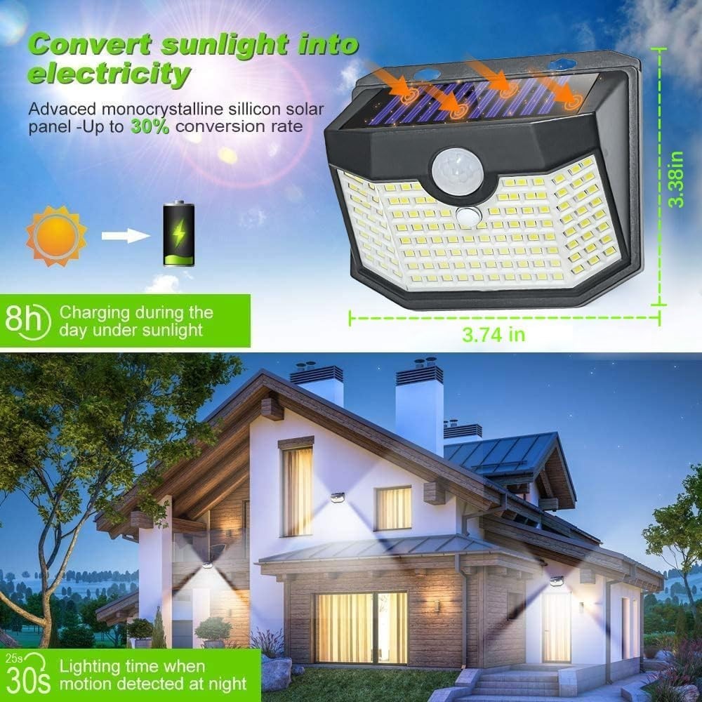High-Performance Solar Wall Lights - Motion Sensor, 1200 Lumen, Daylight White