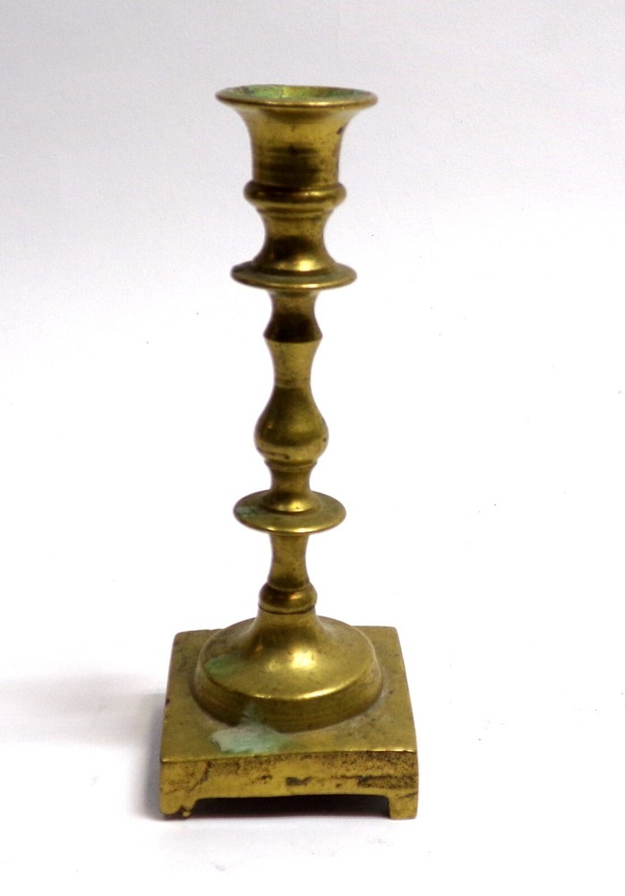 VINTAGE 4 5/8" SOLID BRASS SMALL GOTHIC TAPER CANDLE HOLDER SET