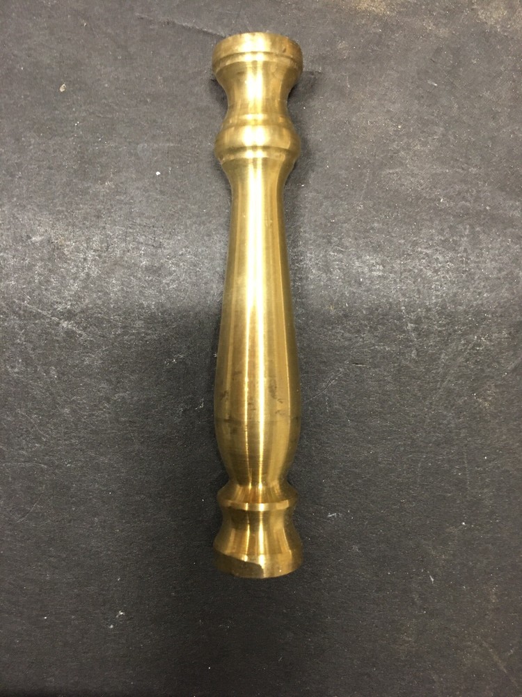 SOLID BRASS TURNED NECK / SPINDLE 4 1/8” Ht., THREADED 1 /8 IPS UNF BRASS