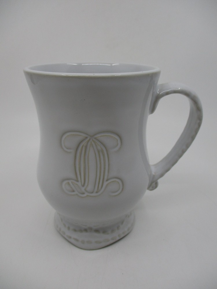 SKYROS LEGADO WHITE MUG - Monogram D- 5"  0808C