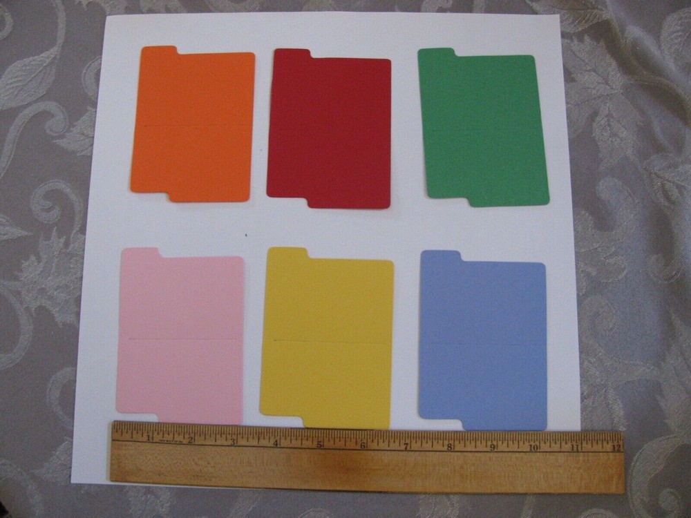 6 MINI FILE FOLDERS Solid Colors Scrapbook, Card Making, Journals NEW