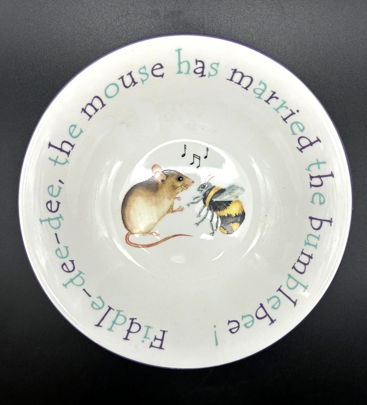 Hamilton & Inches Edinburgh 3-Pc Bone China Children's Dining Set ~ Bagpiper Cat