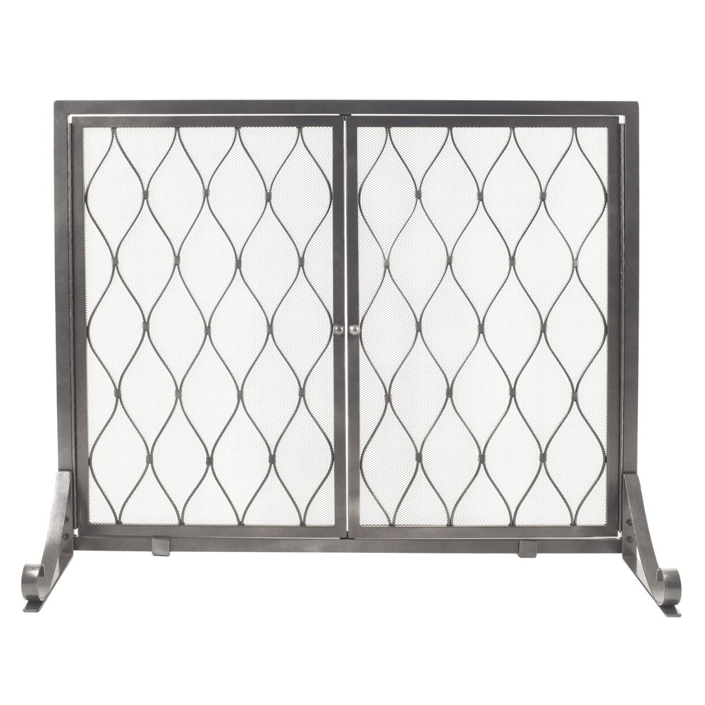 Stonewall Fireplace Screen, Gun Metal