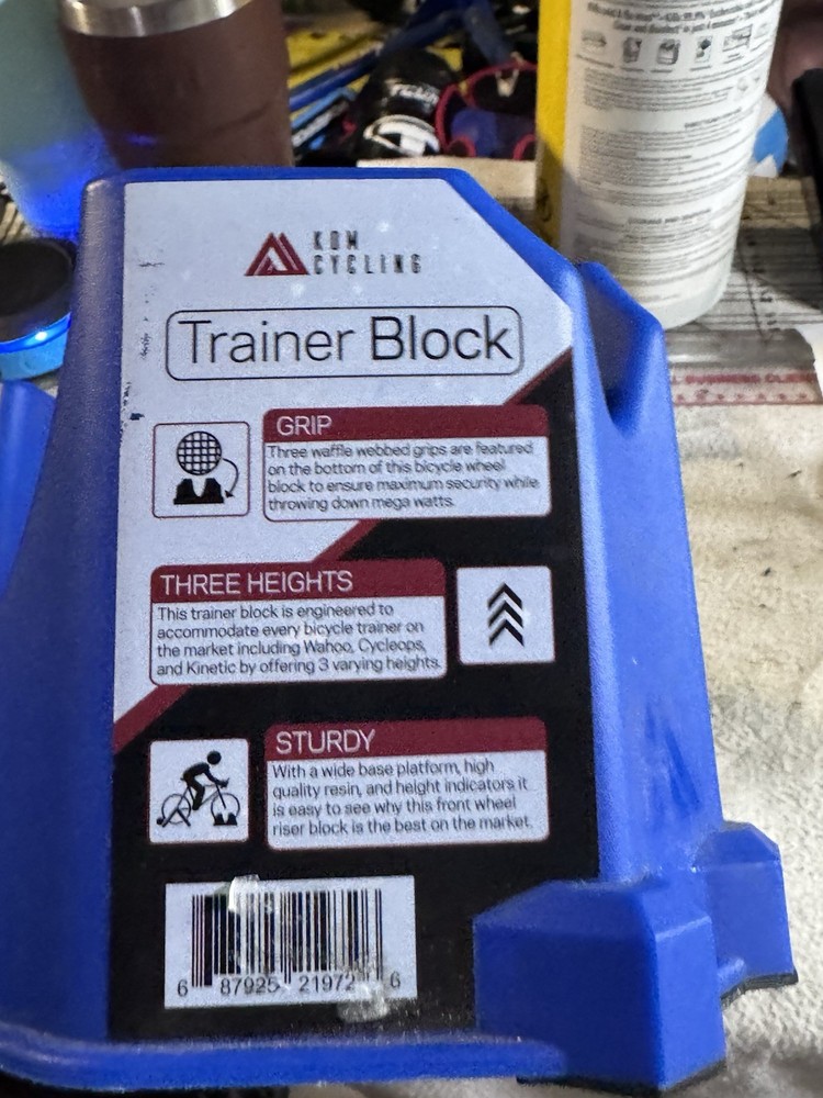 Kom Cycling Indoor Trainer Riser Block | Adjustable Height, Durable Composite