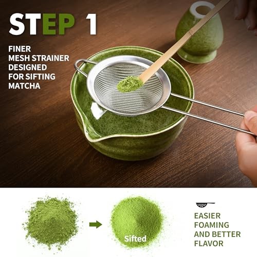 Matcha Whisk Set-Japanese Matcha Tea Kit includes Matcha Bowl with