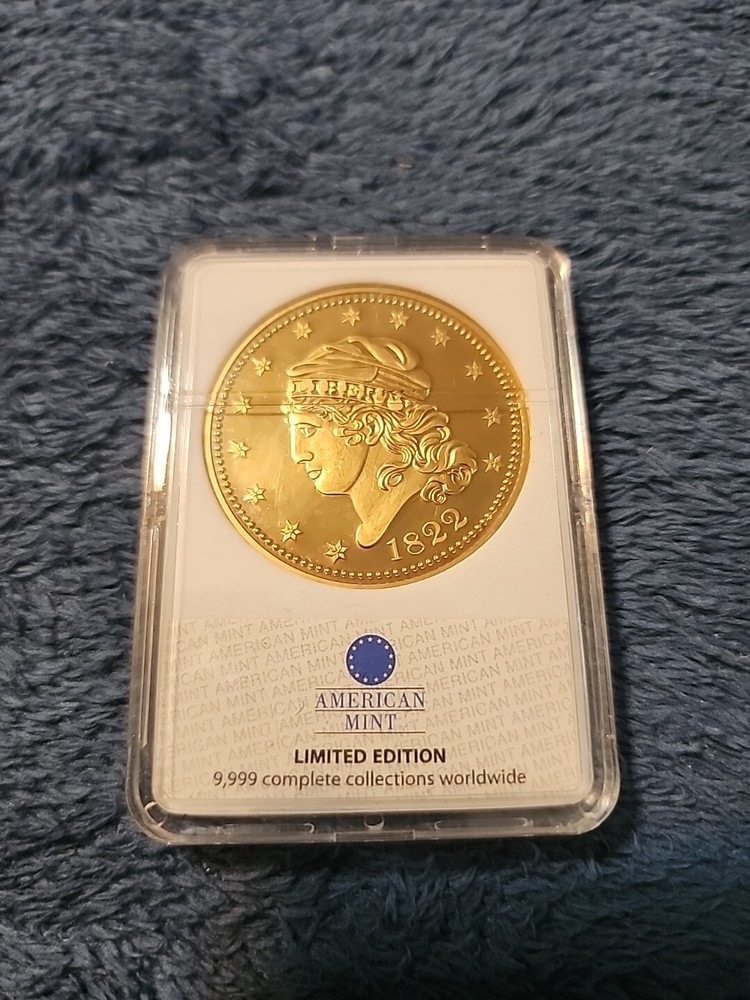 1822  Gold Plated Proof Liberty Head Double Eagle Copy