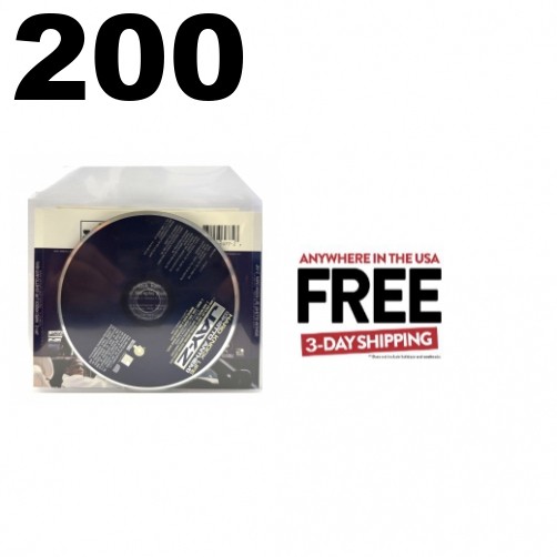200 CPP Clear Plastic Sleeve w Flap 6x5 Fits CD Insert, Booklet & Disc *1-3 DAYS
