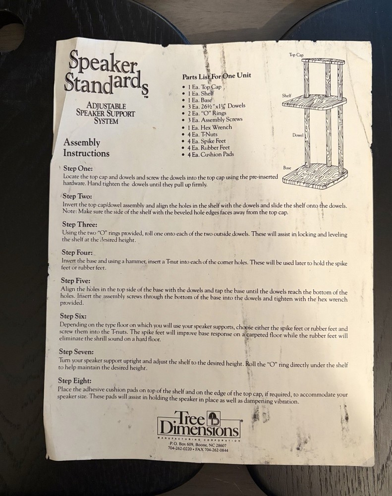 Speaker Stands Solid Oak Black By Tree Dimensions Boone N.C. Adjustable