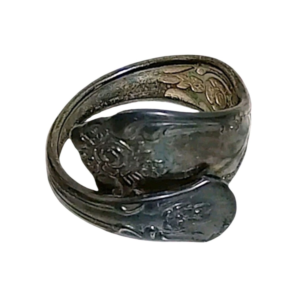 WM Rogers Oneida Spoon Ring Handcrafted Silver Plated Size Adjustable