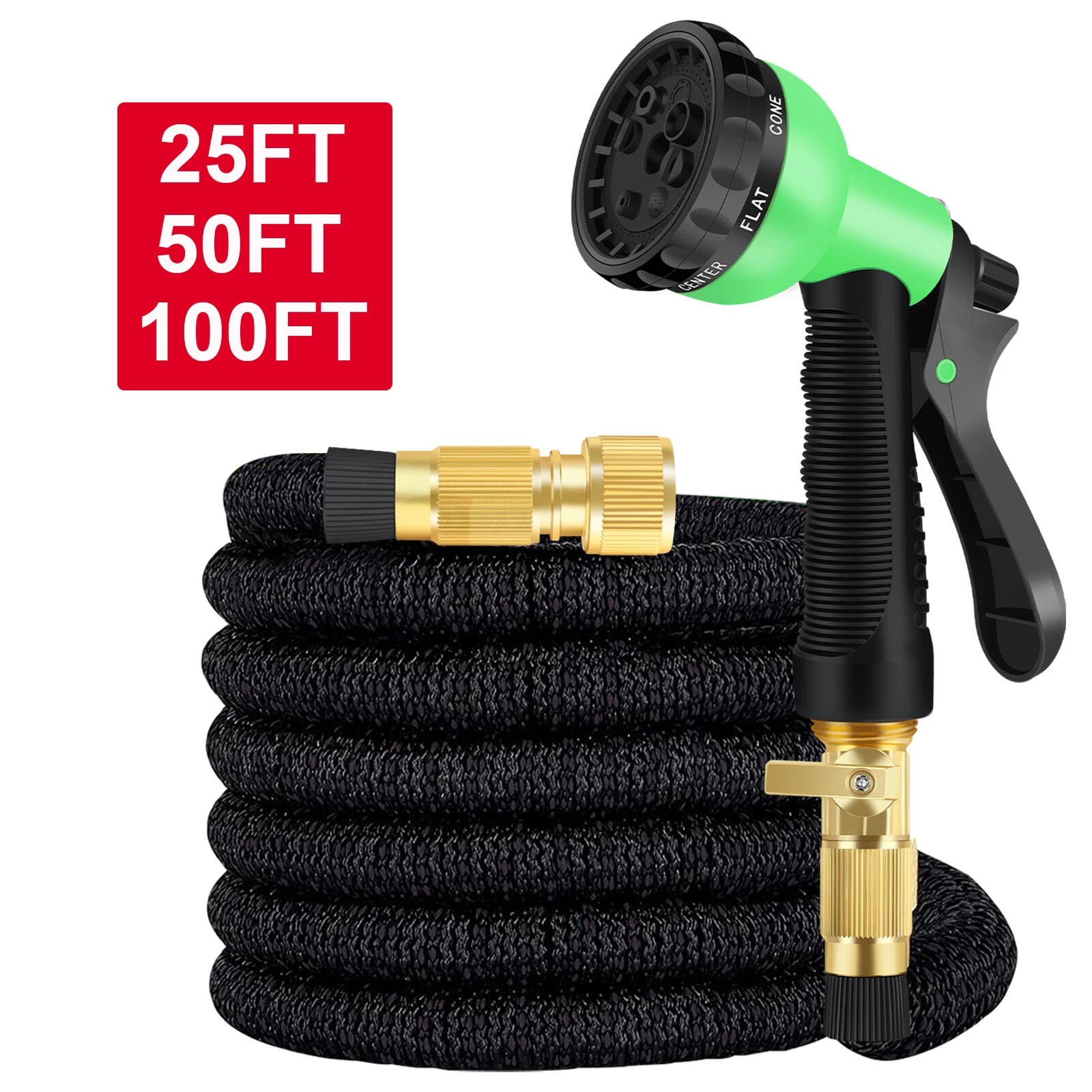 25 50 100ft HEAVY DUTY 3X Stronger Deluxe Expandable Flexible Garden Water Hose