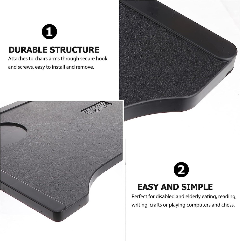 Wheelchair Table Tray and Cup Holders Durable Removable for Easting Reading