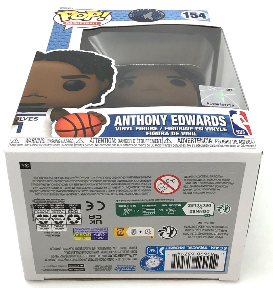 Funko Pop! NBA Minnesota Timberwolves Anthony Edwards #154 with POP Protector