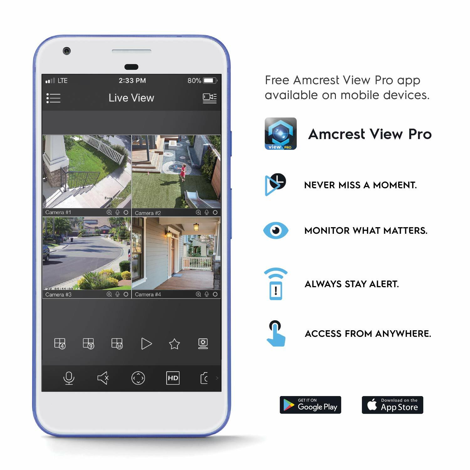 Amcrest NV5232E 32CH Channel 4K Network Video Recorder NVR 16-Ports POE Renewed