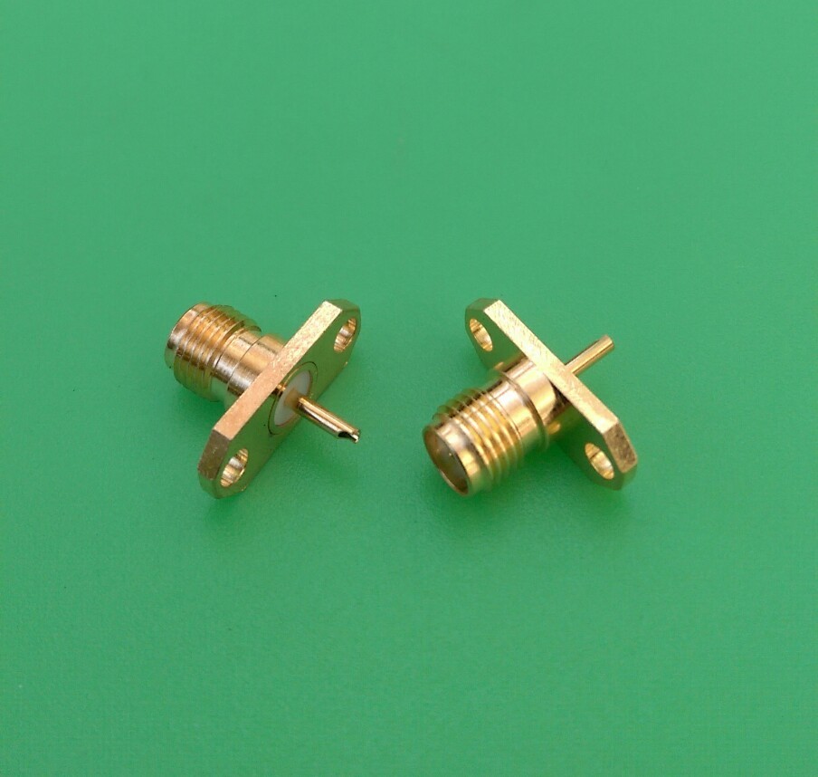 (2 PCS) SMA Female Panel Mount Solder Connector