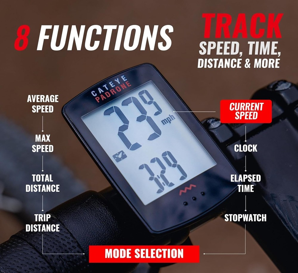 Padrone Wireless Bike Computer – Oversized Display